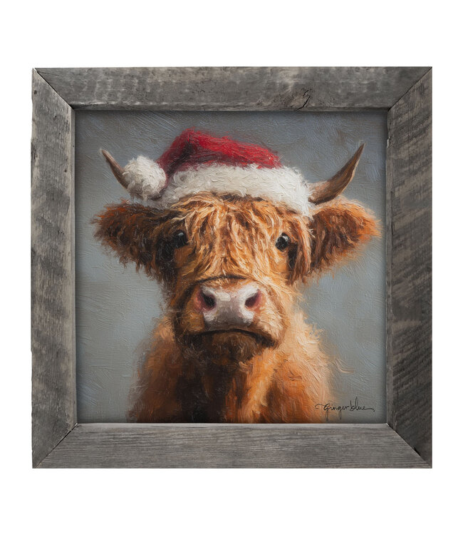 Santa Hat Highland Cow - Square