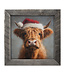 Santa Hat Highland Cow - Square