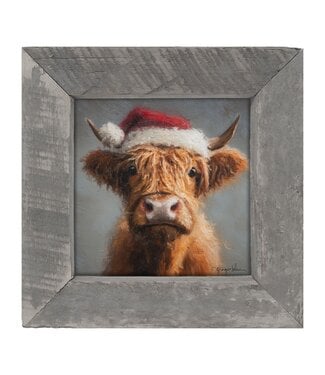Santa Hat Highland Cow - Square