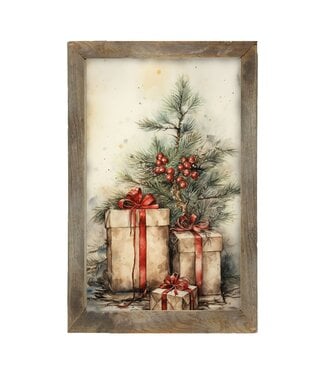 Presents with Christmas Tree - Rectangle Frame