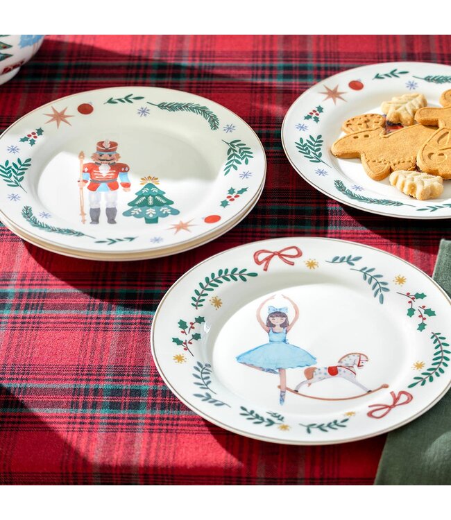Assorted Nutcracker Wonderland 8" Salad Plates - Set of 4