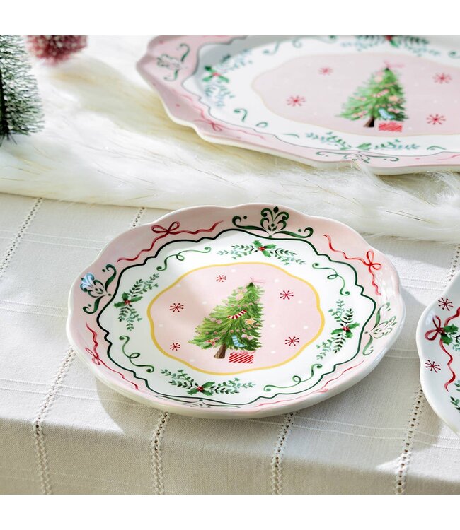 Christmas Tree Pink - 8.75" Dessert / Salad Plate