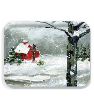 Snowy Barn Winter- Serving Tray