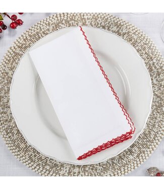 Red Whip-Stitched Edge Cotton Napkin