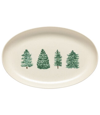 Casafina Platter Oval 16in - Christmas Tree Pacifica