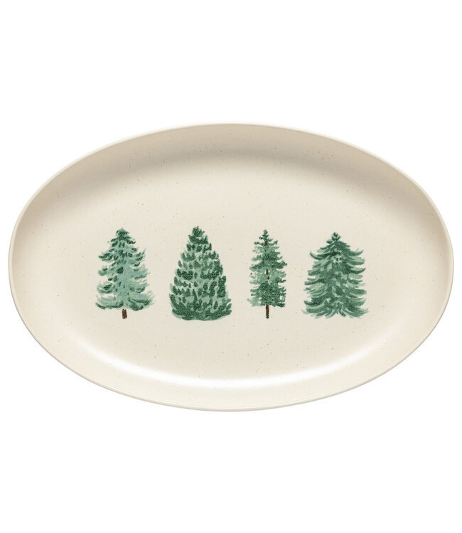 Casafina Platter Oval 16in - Christmas Tree Pacifica