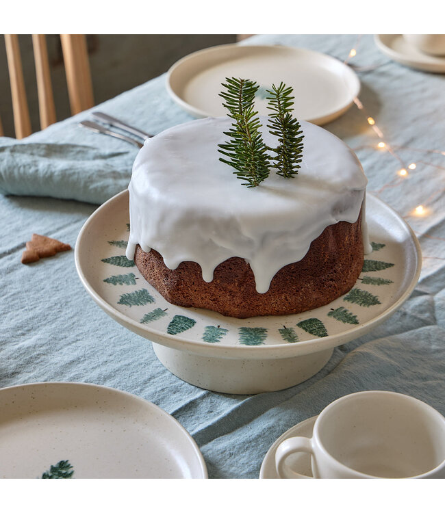 Casafina Footed Plate 11in - Christmas Tree Pacifica