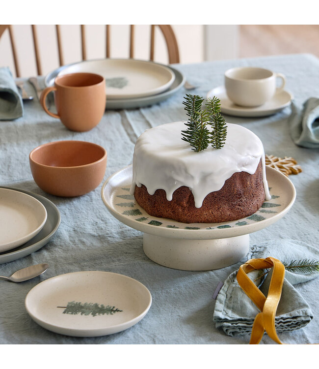 Casafina Footed Plate 11in - Christmas Tree Pacifica