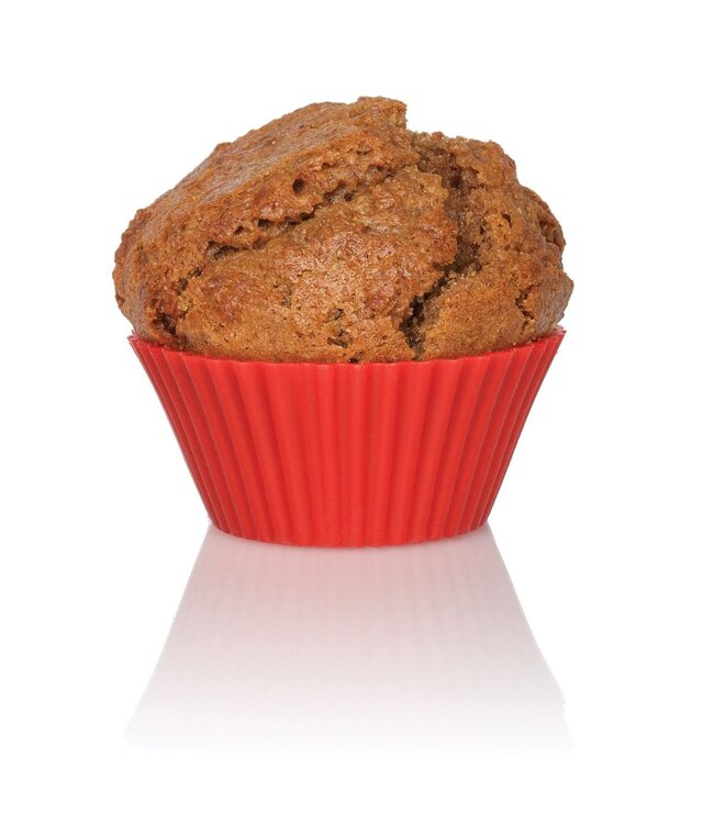 HIC Harold Import Company Mrs. Anderson's Baking Silicone Muffin Cups Red, Set of 12