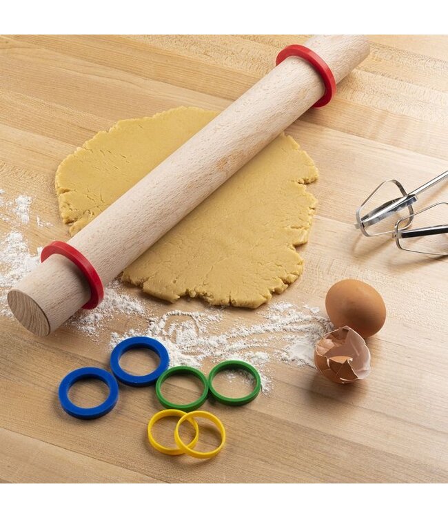 HIC Harold Import Company Mrs. Anderson's Baking Rolling Pin Rings, 8 Piece Set