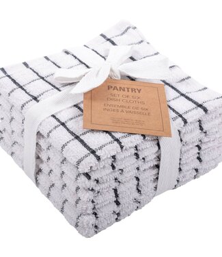 Kaf Home Set of 6 Checkered Terry Dishcloths