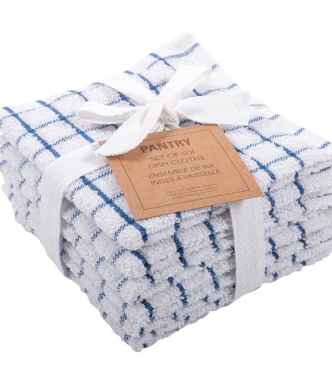 Kaf Home Set of 6 Checkered Terry Dishcloths