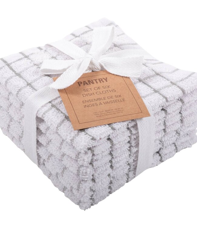 Kaf Home Set of 6 Checkered Terry Dishcloths