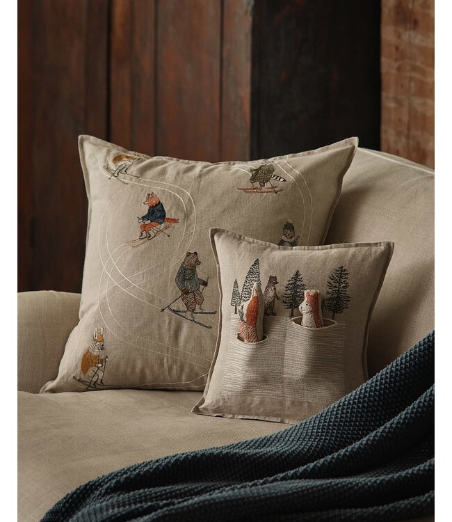 Coral & Tusk Pillow - Downhill Skiers