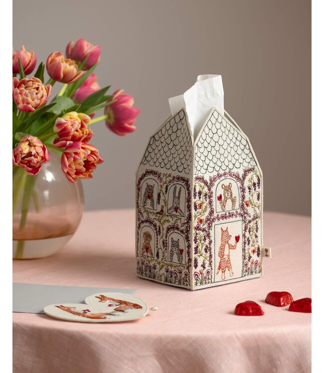 Coral & Tusk Tissue Box Cover - Home Is Where the Heart Is