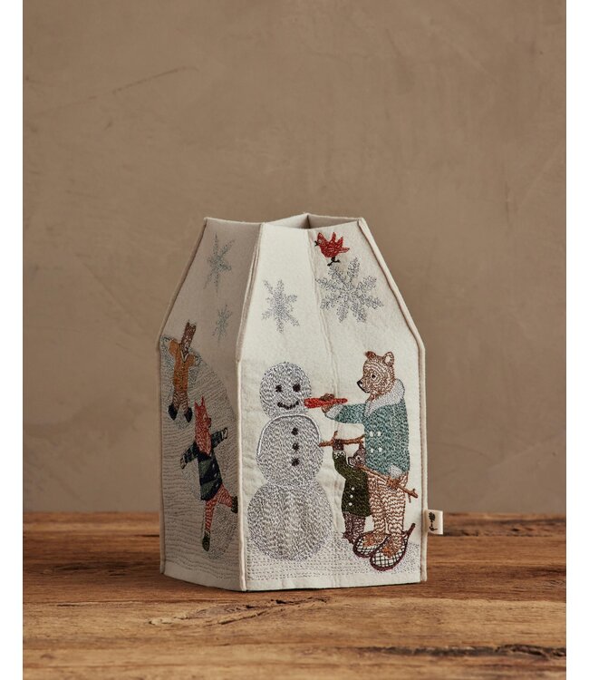 Coral & Tusk Tissue Box Cover - Snowy Day