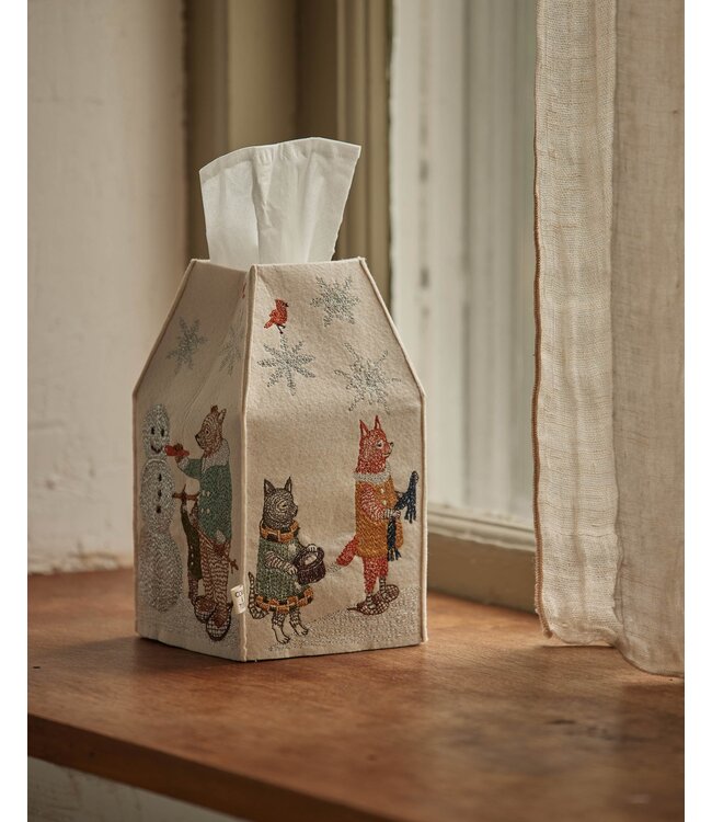 Coral & Tusk Tissue Box Cover - Snowy Day