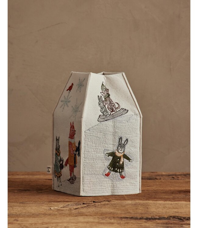 Coral & Tusk Tissue Box Cover - Snowy Day