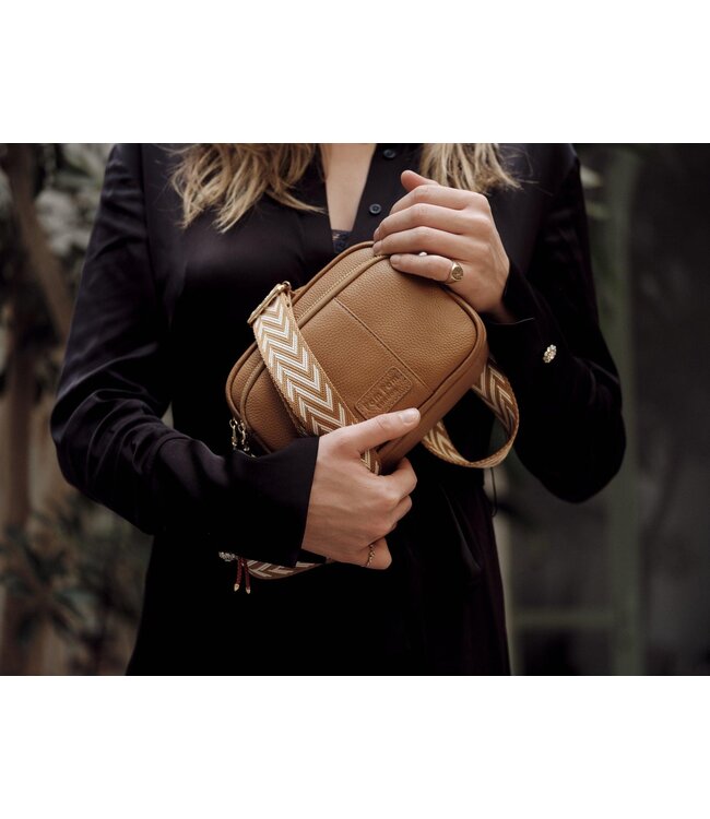 Pom Pom London Tan & Brown Straps