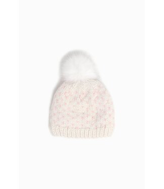 Common Knit Little Hearts Fair Isle Pom Hat - Blush