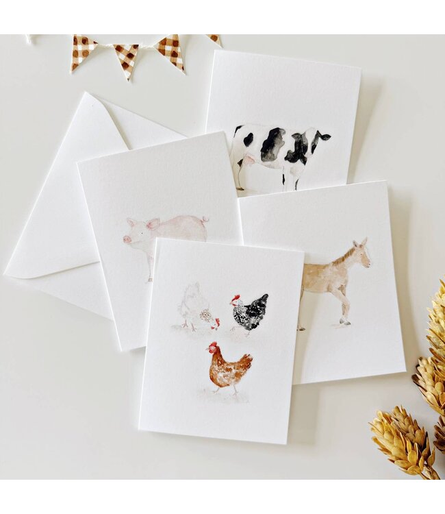 Farm Animals Assorted Notecard Set