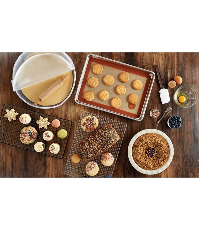 HIC Harold Import Company Mrs. Anderson's Baking Silicone Half-Size Baking Mat & Sheet Set