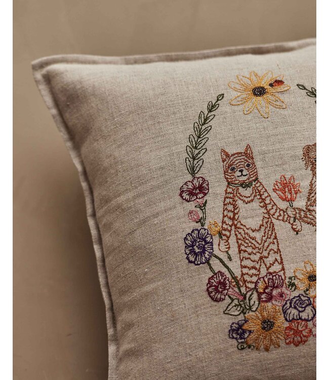 Coral & Tusk Pillow Cover + Insert - Cat and Dog Friends Garland