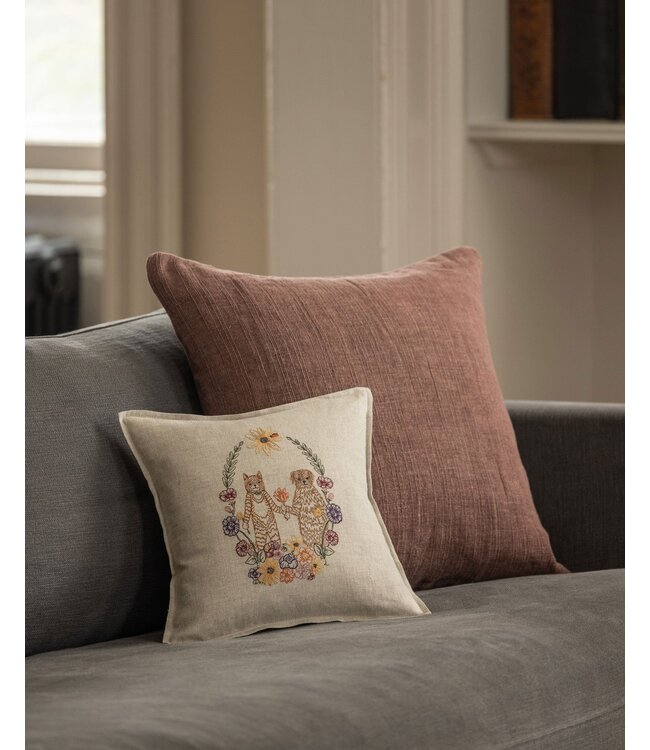 Coral & Tusk Pillow Cover + Insert - Cat and Dog Friends Garland
