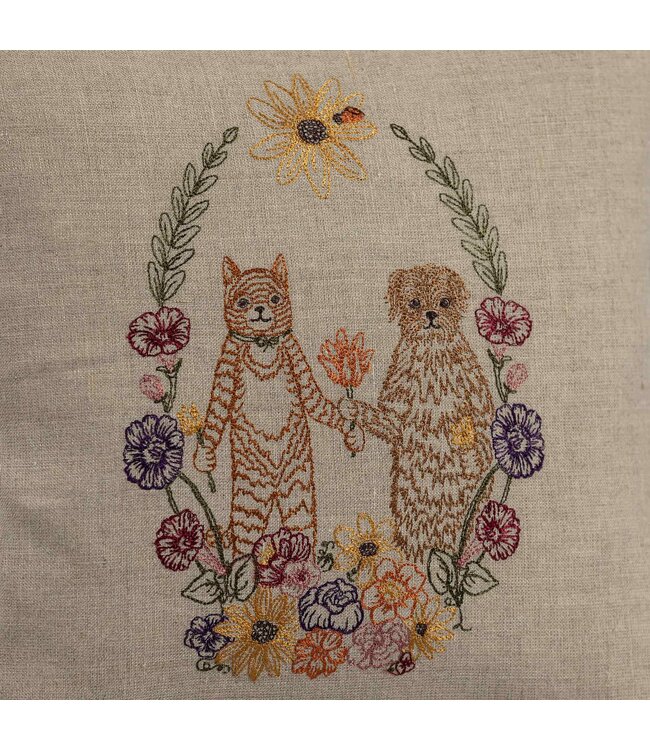 Coral & Tusk Pillow Cover + Insert - Cat and Dog Friends Garland