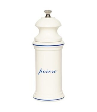 6" Provencal Pepper Mill - White w/ Blue