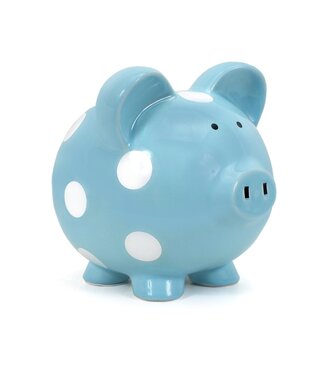 Blue Polka Dot Piggy Bank