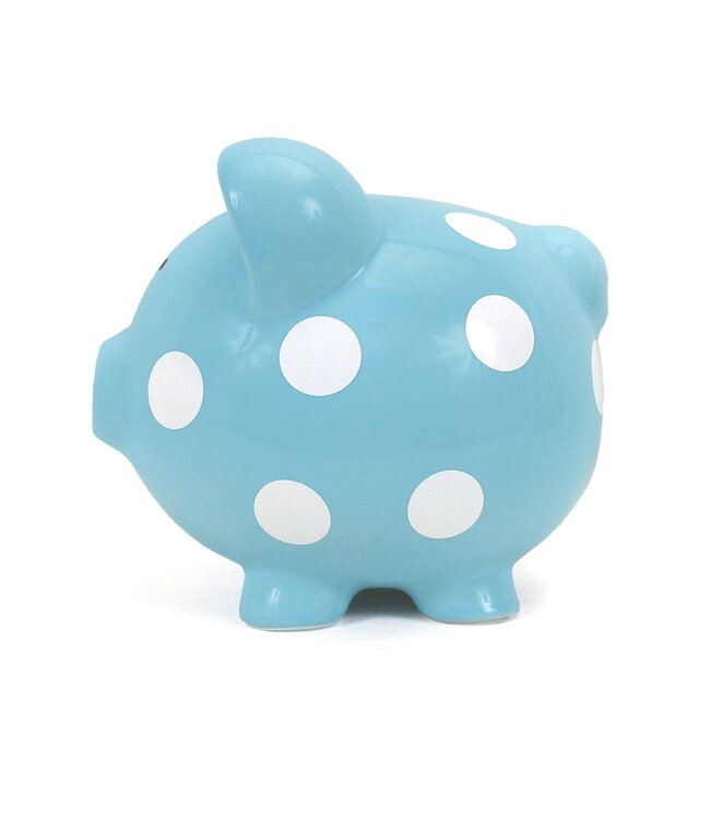 Blue Polka Dot Piggy Bank