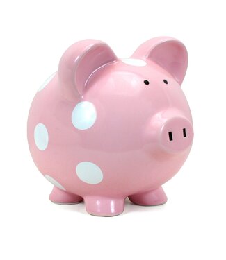 Pink Polka Dot Piggy Bank