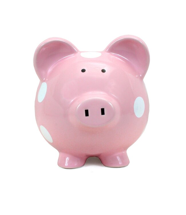 Pink Polka Dot Piggy Bank