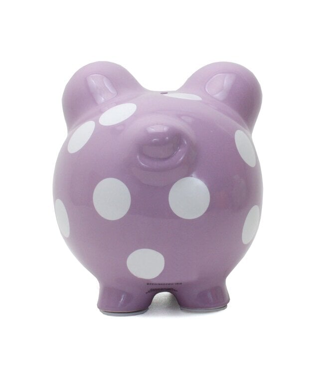 Purple Polka Dot Piggy Bank