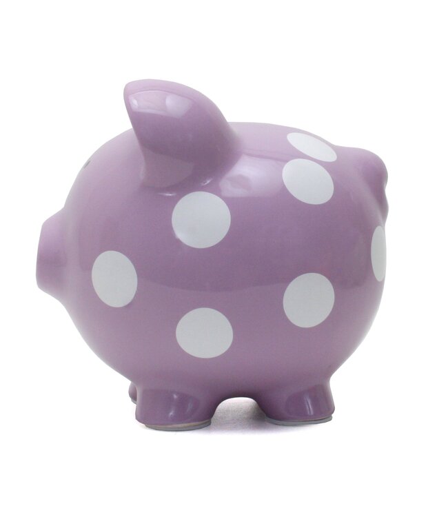 Purple Polka Dot Piggy Bank