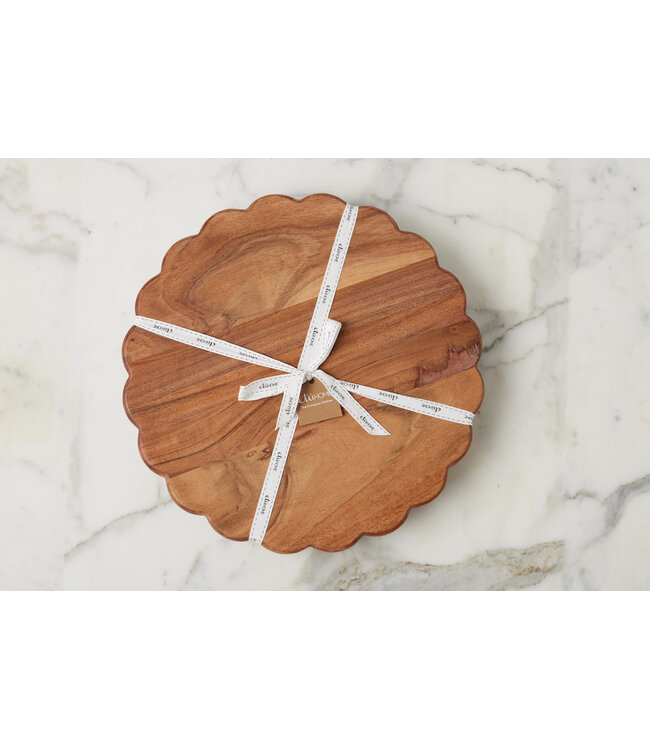 Scalloped Trivet Riser - Large Round, Natural