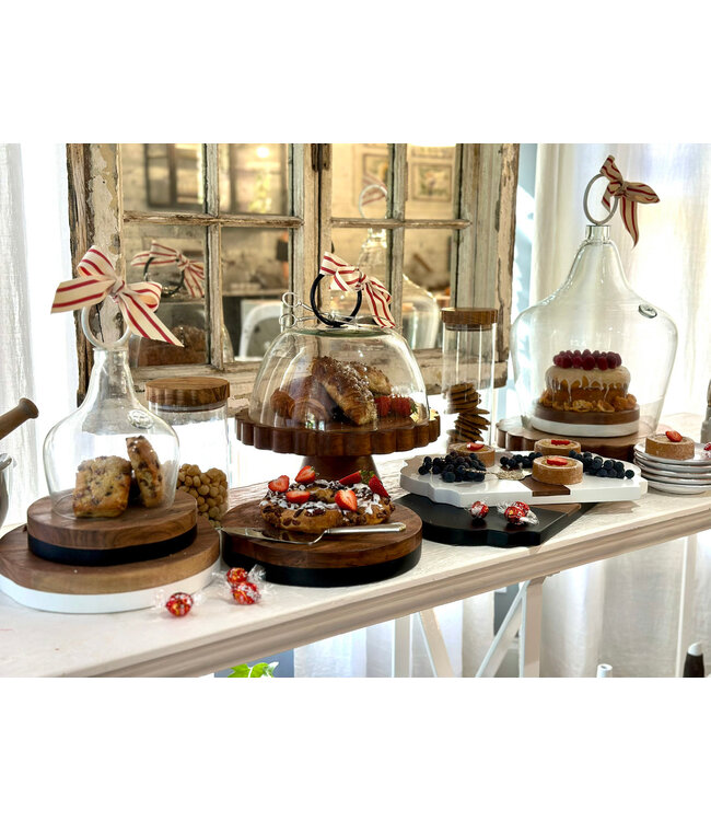 Scalloped Trivet Riser - Large Round, Natural