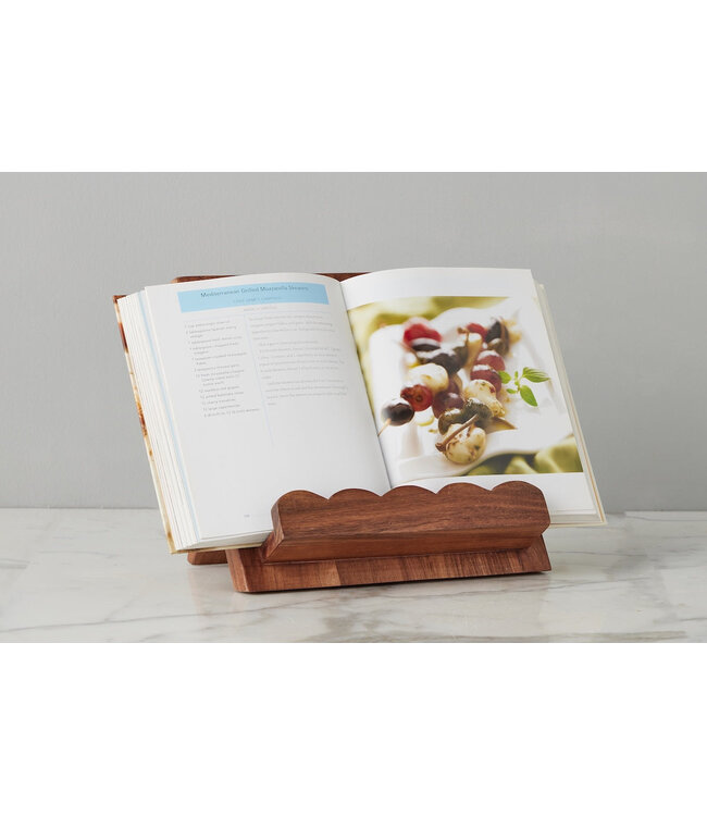 Scalloped Wood Book Stand - Natural