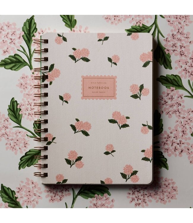 Rifle Paper Co Pink Hydrangea Spiral Notebook