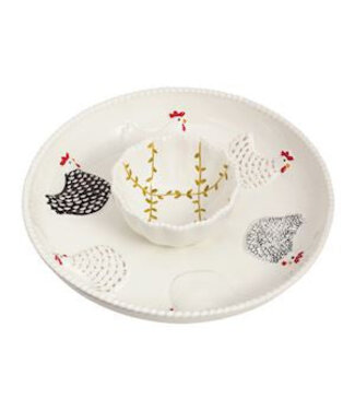 Mudpie Rooster Chip & Dip Set