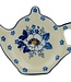 Polmedia Polish Pottery Tea Bag or Lemon Plate 5" Blue Spring