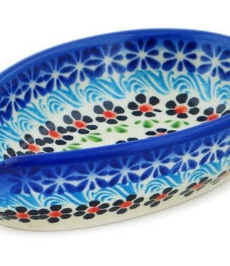 Polmedia Polish Pottery Spoon Rest 5" Spring Country Trip Theme