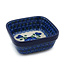 Polmedia Polish Pottery Square Bowl 4" Blue Poppies