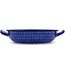 Round Baker with Handles Medium Blue Poppies
