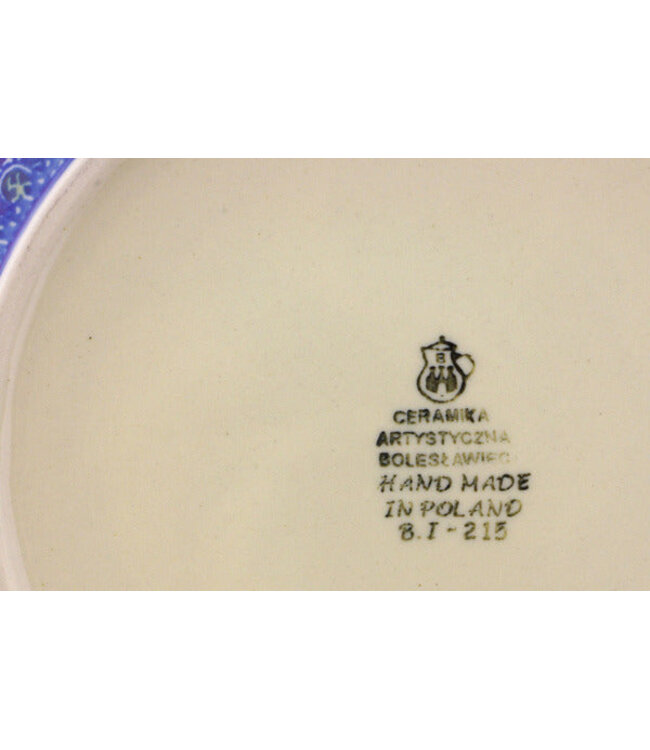 Round Baker with Handles Medium Blue Poppies