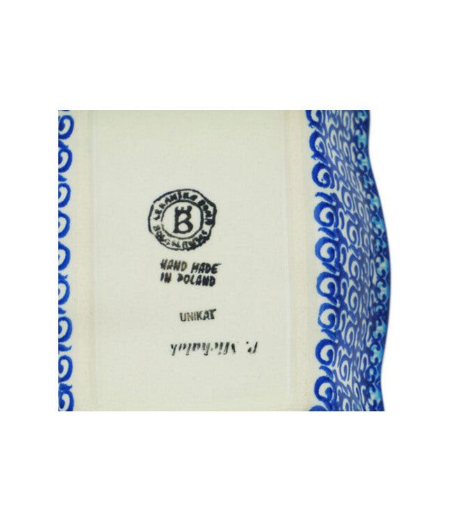 Polmedia Polish Pottery Rectangular Baker 8" Rose Garden Theme