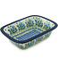 Polmedia Polish Pottery Rectangular Baker 10" Feathery Bluebells