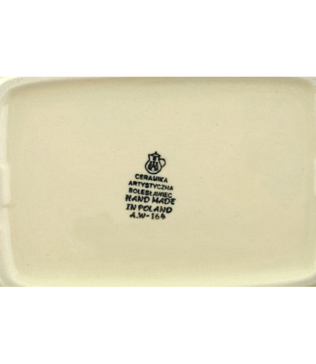 Polmedia Polish Pottery Rectangular Baker 10" Feathery Bluebells