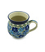 Polmedia Polish Pottery Bubble Mug 12oz Fields of Blue Theme